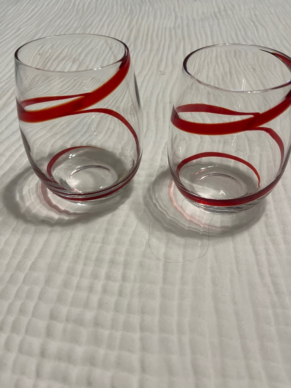 Pier 1 Clear Swirline Stemless Wine Glasses (Set of 2)